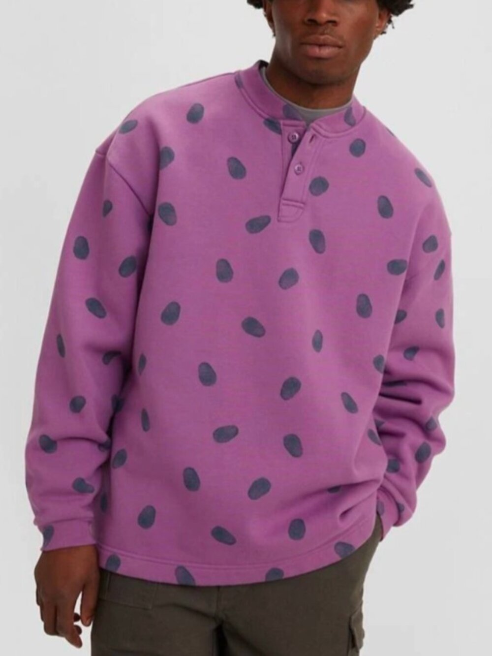Levi's Purple Fingerprint Henley Sweatshirt